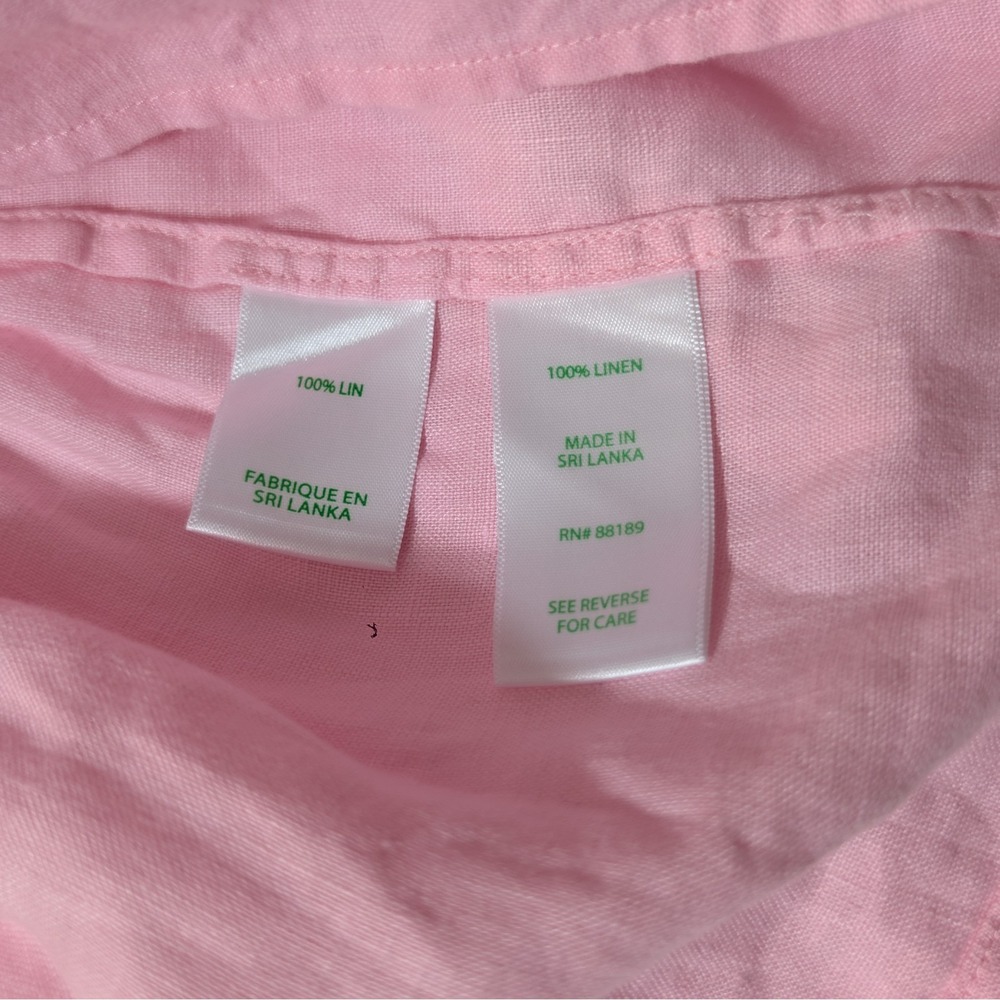 Lilly Pulitzer Bekah 100% Linen Pink Blouse Top Sz Small - Picture 10 of 12